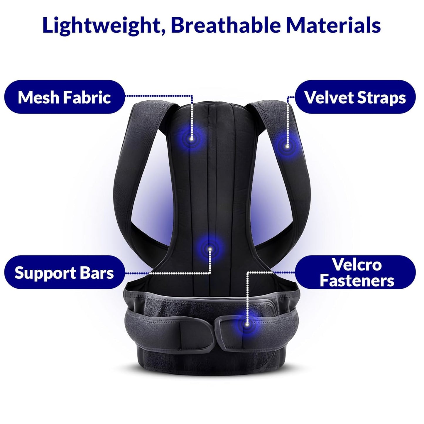 Natural Posture Posture Corrector - Adjustable Lumbar Back Brace & Shoulder Straightener for Support