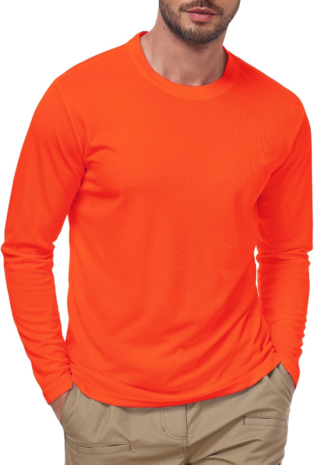 Skiennix Men's UPF 50+ Long Sleeve Tee - UV Sun Protection Quick-Dry Athletic Shirt
