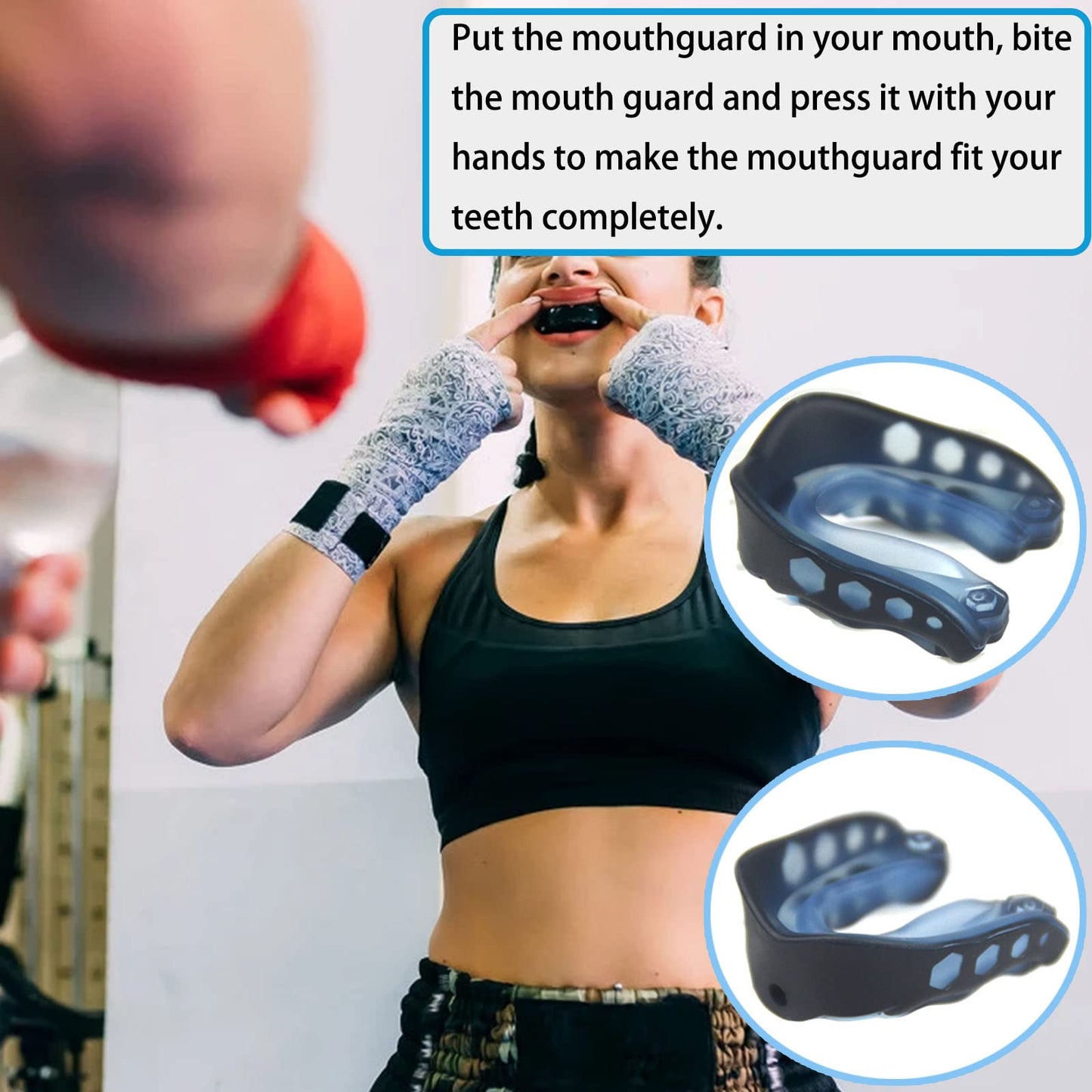 Football Mouthguard,4 Pack Braces Mouthguards with Strap Fit Youth, Sports Mouth Guard Youth and Adults Mouth Guard for Football, Boxing, Taekwondo, Sanda, Basketball, Lacrosse, Rugby Matches (Large)