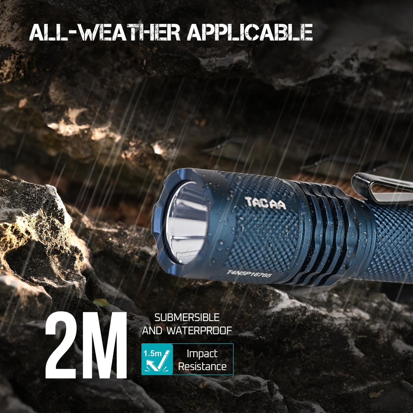 ACEBEAM TAC AA 2.0 Longest-Range AA Flashlight 360 Meters, 900 High Lumens Tactical EDC Flashlight Rechargeable, 6 Modes Pocket LED Super Bright Small Mini Flashlight for Camping, Home(SFT-25R HI)