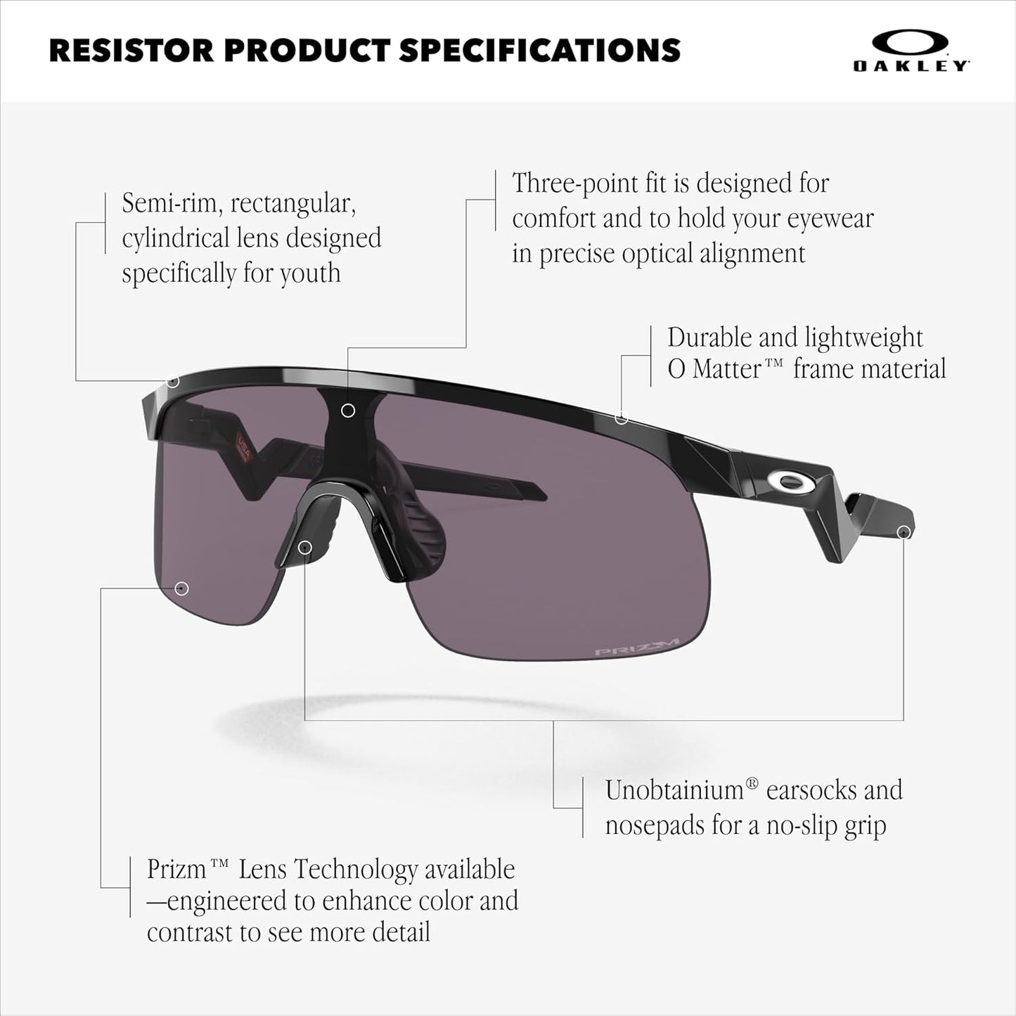 Oakley Kids' Oj9010 Resistor Sunglasses - Stylish UV Protection for Active Youth