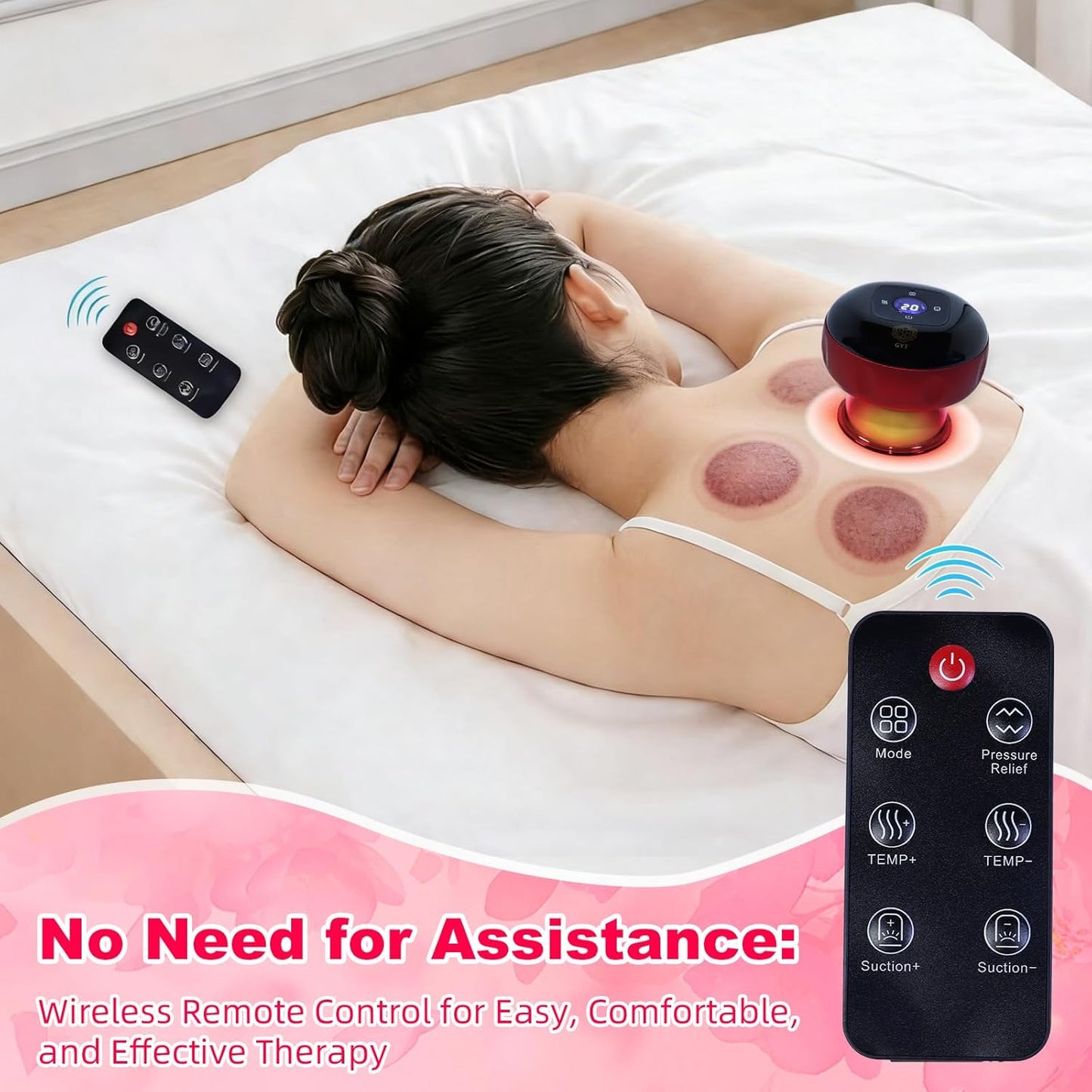 Skiennix 6-in-1 Cupping Set - Electric Cupping Therapy Massager with Red Light & Heat | Portable Pain Relief Device