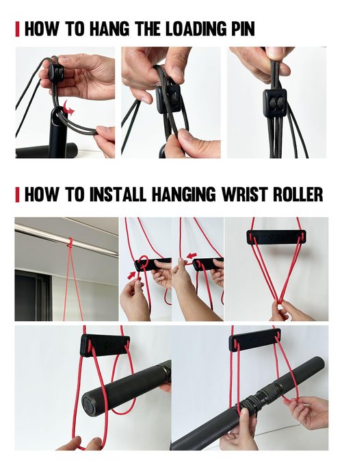 GD Hanging Wrist Roller Forearm Blaster- Forearm Strengthener Exercise Equipment Wrist Trainer for Muscle building and Injury prevention Hand Grip Strength (Hanging Wrist Roller Premium(Rope : Black))