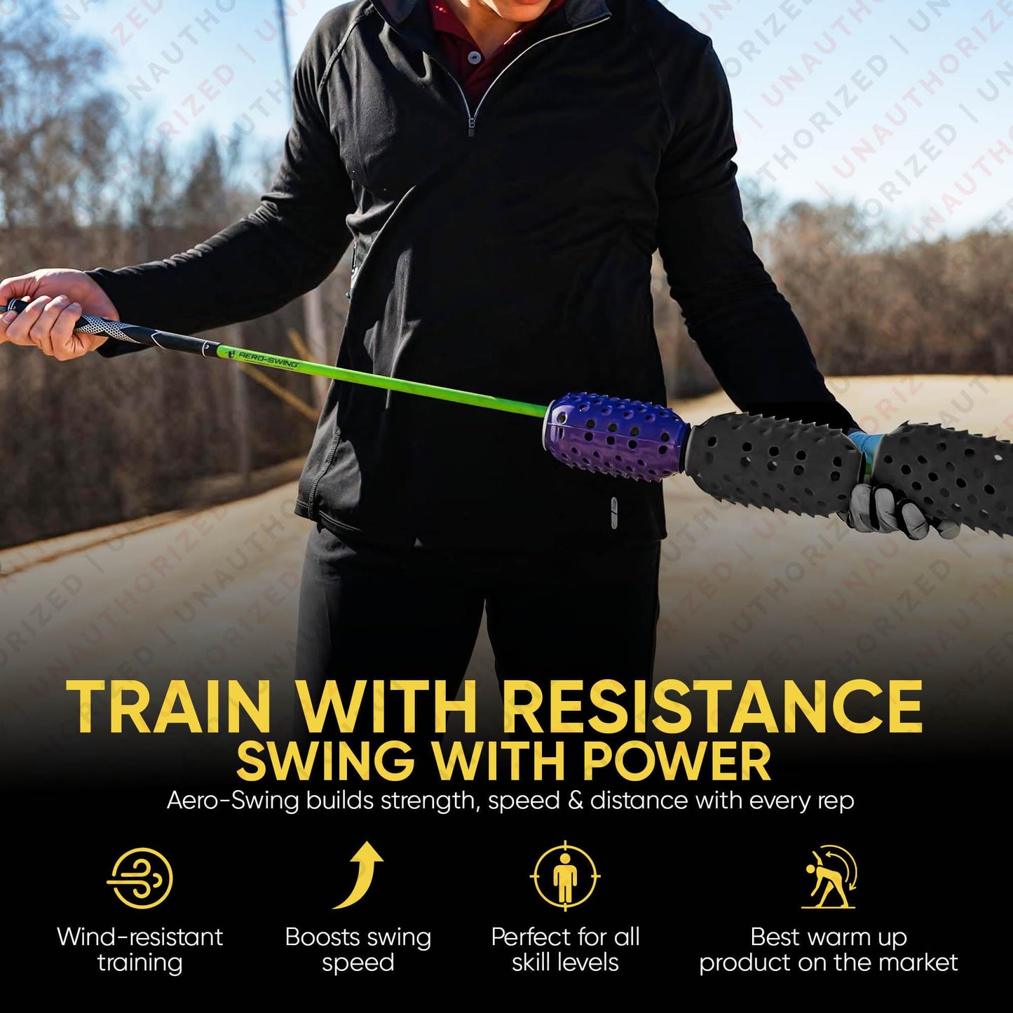 Aero Stiff Shaft Golf Training Aid and Warm Up Equipment, Speed Stick for Golf, Golf Swing Trainer, Improves Swing Speed & Accuracy, Gain Up to 30 Yards On Your Drive, Great Golf Gift