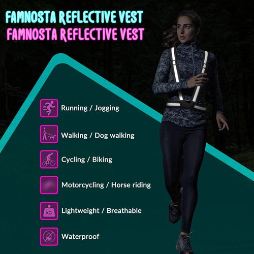 Macarrie 15 Pcs Reflective Running Vests - Adjustable Safety Gear for Night Walking | High Visibility