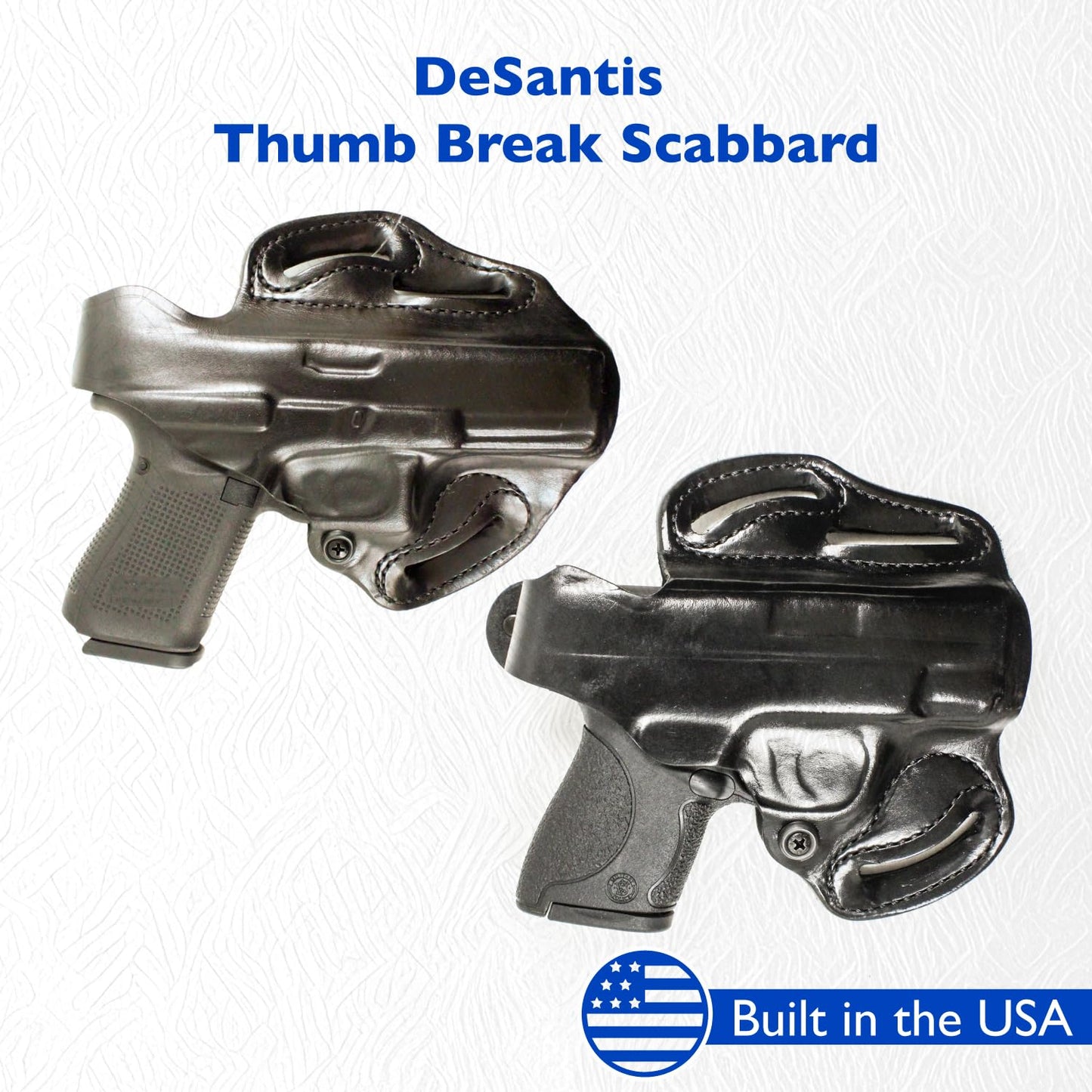 DeSantis Thumb Break Scabbard - OWB Gun Holster for Men and Women - Compatible with S&W M&P Shield 9/40, Shield M2.0 9/40, Shield Plus - Black, Leather, Right Hand Draw
