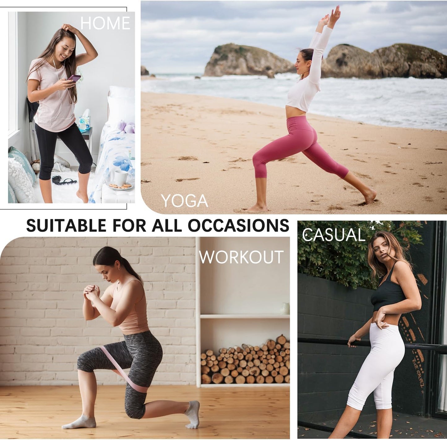 Skiennix High Waisted Capri Pants - Knee Length Yoga Shorts & Biker Leggings for Women