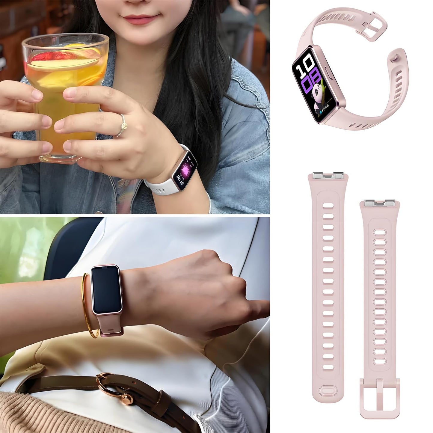 Z.DuDuZAZA Compatible for HUAWEI Band 9 (8/9/10) Straps [10 Pack] Durable Silicone Replacement Wristband Adjustable for Women Men, Fashion Sport Smartwatch Belts for Hua Wei Band 8 9 10