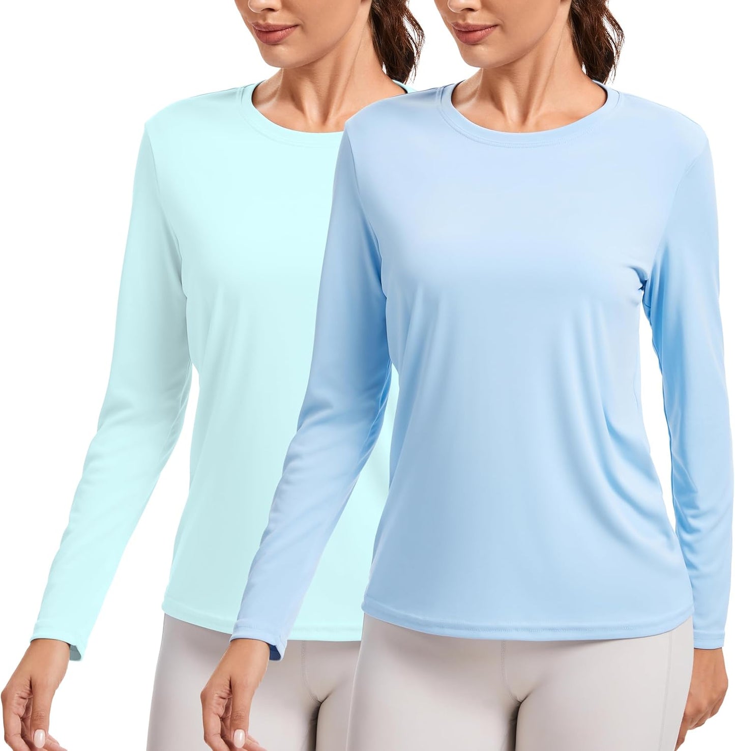 Skiennix 2 Pack Rash Guard for Women - UPF 50+ UV Protection Long Sleeve Workout Tops | Lightweight Quick Dry
