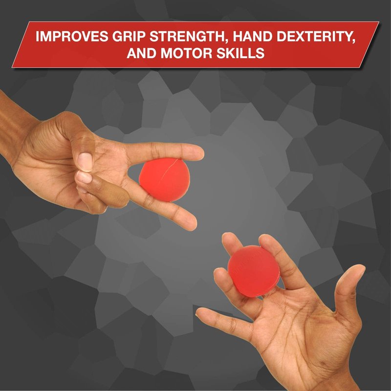 THERABAND Hand Exerciser, Ball For Hand, Wrist, Finger, Forearm, Grip Strengthening & Therapy, Squeeze Ball to Increase Hand Flexibility & Relieve Joint Discomfort, Red, Soft, Beginner