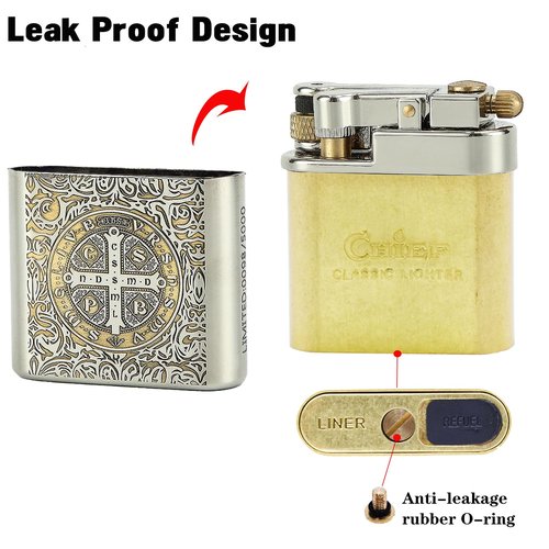 DOUBFIVSY Vintage Trench Lighter, Refillable Kerosene, Mechanical Brass Lighter, Soft Flame, Unique Gift for Men, Dad, Husband (Constantine)