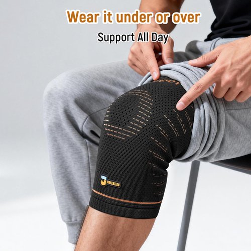 JIUFENTIAN Copper Knee Brace for Women and Men(2 Pack) -knee compression sleeves for Arthritis, Running & Daily Use-Targeted Support for Joint Stability & Pain Relief(Medium)