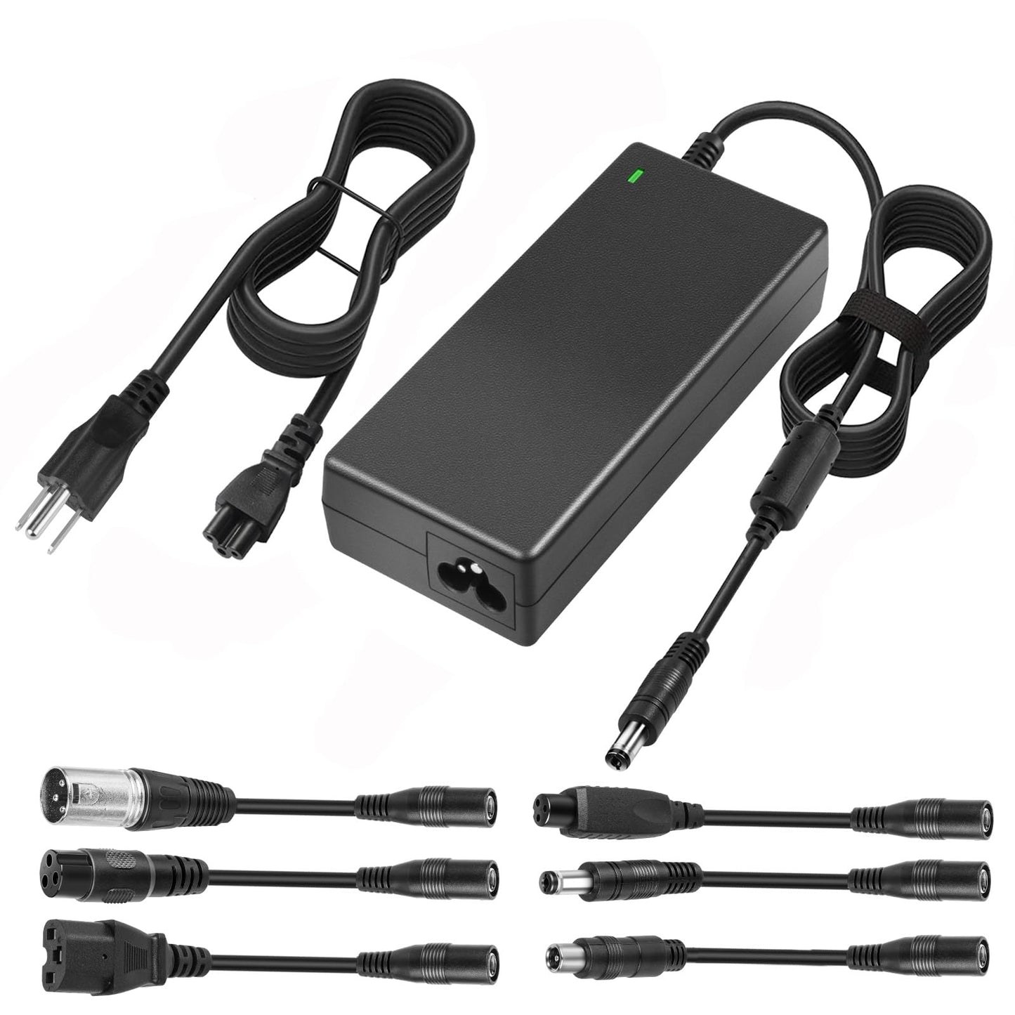 42V 2A Charger with 7 Plugs Connections, for Razor/Jetson/Voyage, gotrax, ninebot Charger for 36V 10S Li-ion Battery