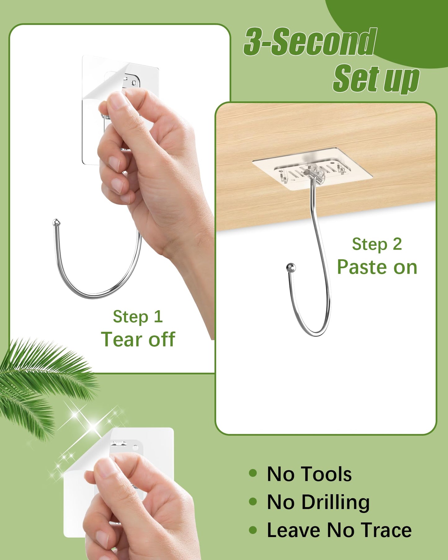 Latoxcaa Banana Hook for Hanging Heavy-Duty 13Ib(Max) 2 Pack, Folding Banana Hanger Under Cabinet, Banana Holder Self Adhesive Traceless Clear for Keep Fresh & Kitchen Space Saving-12 cm