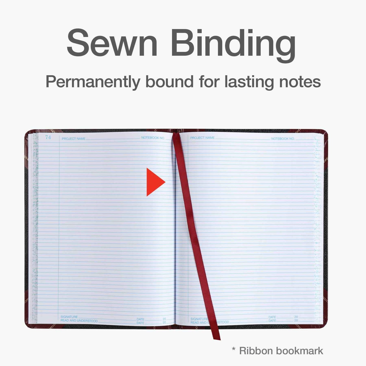 Boorum & Pease L21150R Laboratory Record Book,150 Pages,8-1/8-Inch x10-3/8-Inch,Black/Red