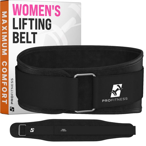Lifting Belt for Women - Support for Ladies Fitness, Squat, Deadlift, Heavy Duty Cross Training, Gym Powerlifting Workout (Black/White, Small)