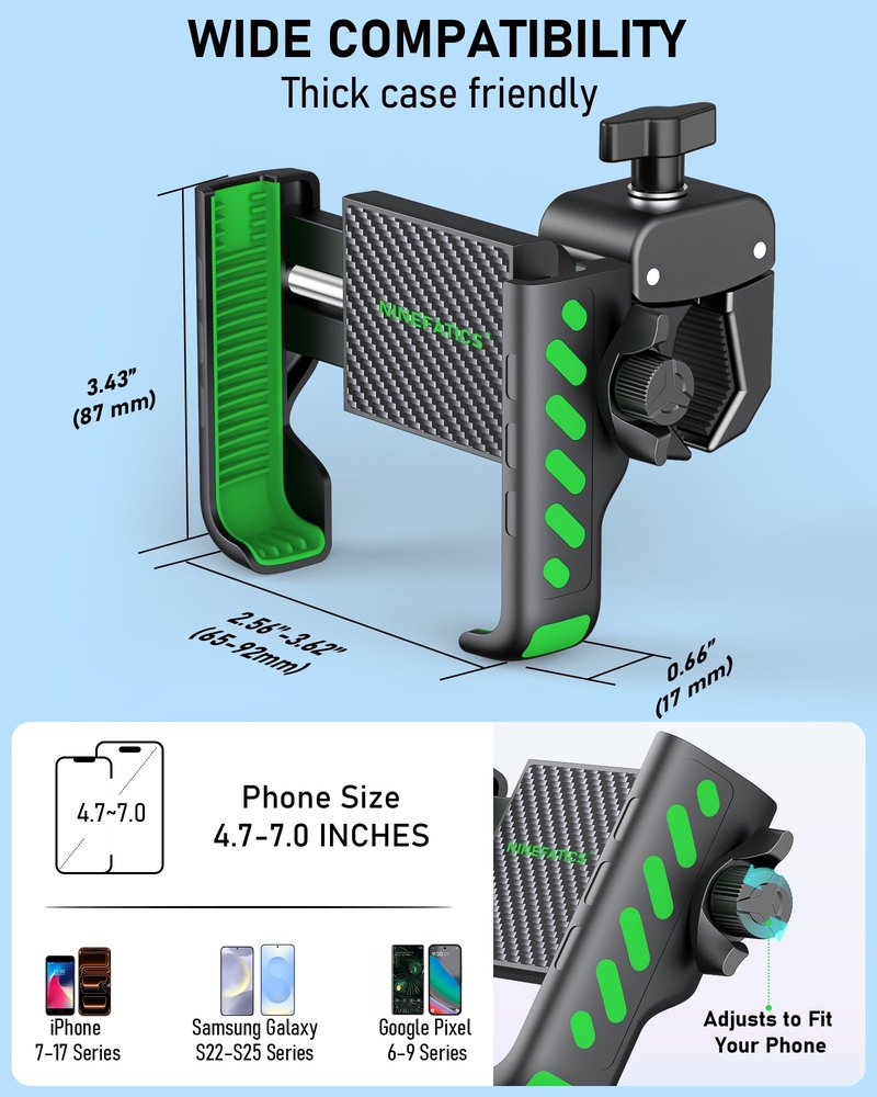 Golf Cart Phone Holder Mount, Golf Cart Accessories Essential Gift for Golfers Men Women, Fits EZGO Club Car Yamaha, Phone Caddy for iPhone Galaxy Pixel, 2026 Stocking Stuffers Gift for Men