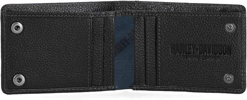 Harley-Davidson Genuine Leather RFID Blocking Wallet - Stylish Design for Secure Storage