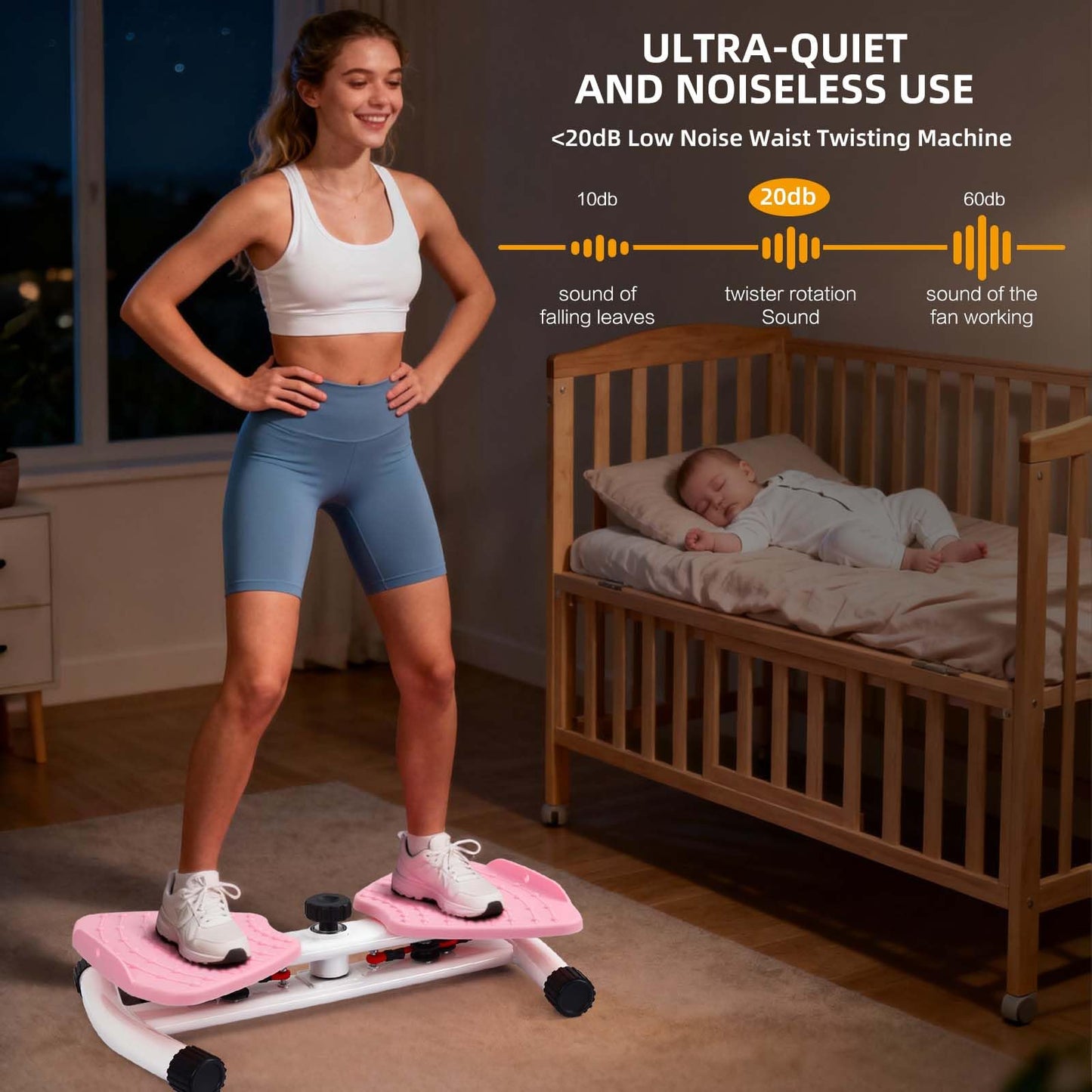 Waist Twister Machine Exercise, Ab Twister Board with 300 Lbs Weight Capacity, Adjustable Noiseless Twist Board for Exercise, Home Abs Exercise Equipment for Women/Men