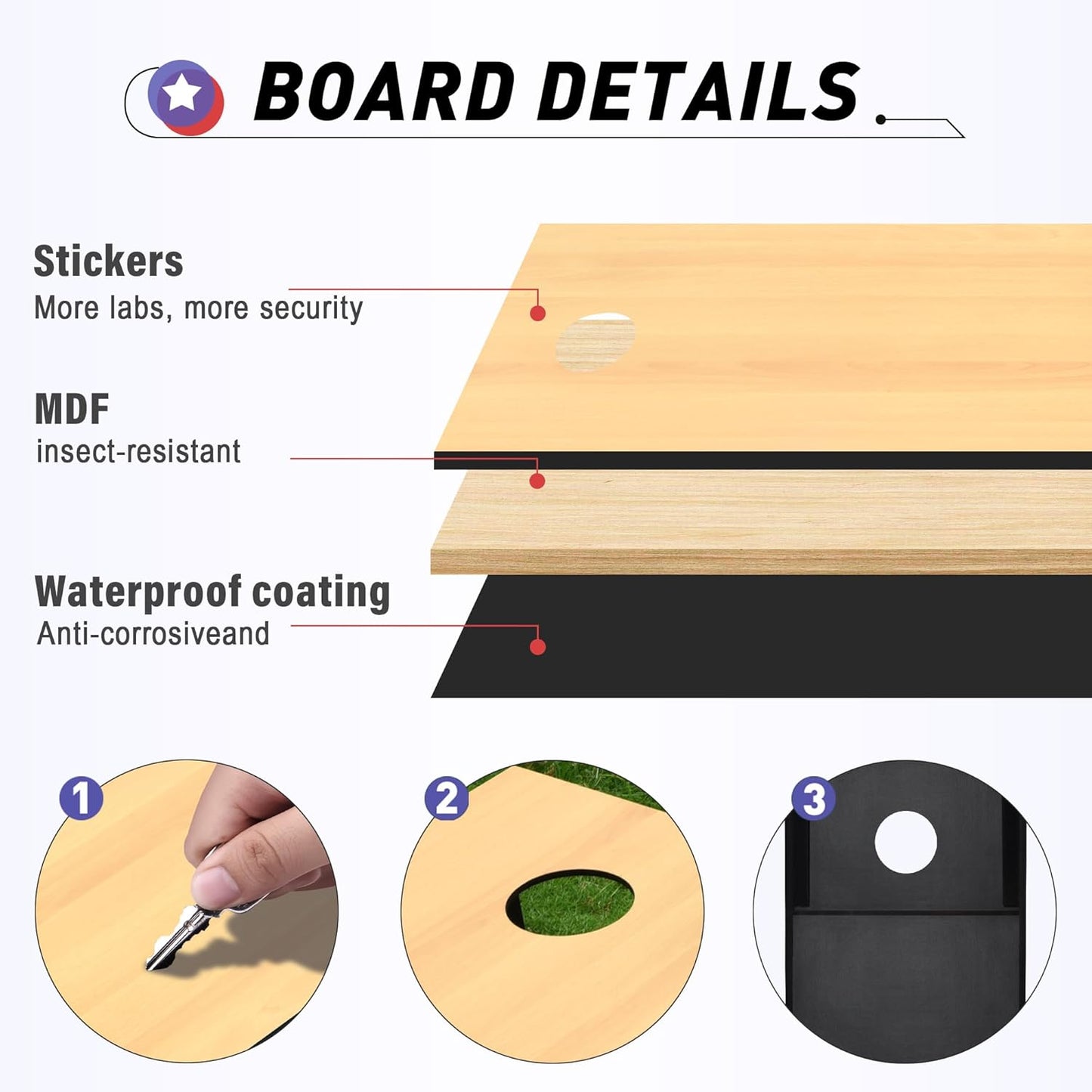 Premium Cornhole Boards Set by [Brand Name] - Regulation 4x2 Ft with 8 All-Weather Bean Bags & Carrying Case