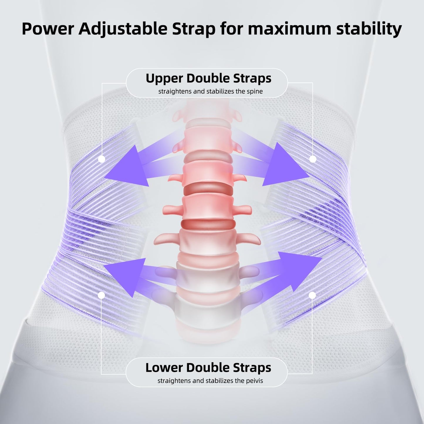 FREETOO Back Brace for Lower Back Pain Women with Bionic Support System, Adjustable Knitted Lumbar Support Belt, Breathable Mesh Design with Lumbar Pad,for Herniated Disc,Sciatica,Scoliosis