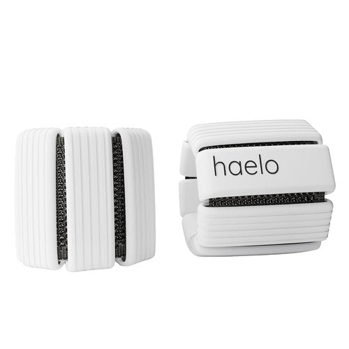 Haelo Hoops - Set of 2 (1lb Each) | Adjustable Wearable Wrist & Ankle Weights for Men and Women | Yoga, Dance, Barre, Pilates, Cardio, Aerobics, Walking (Pearl White)