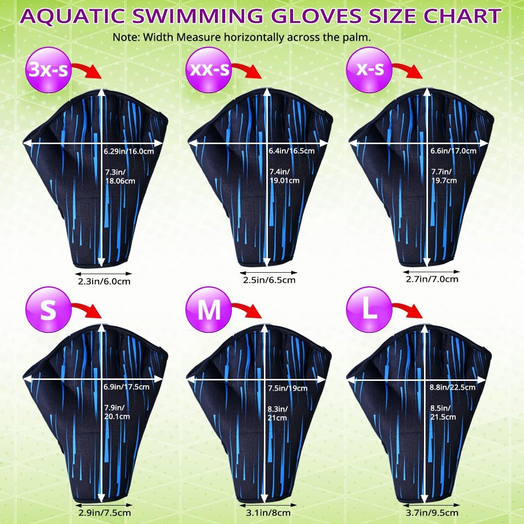 Skiennix Swimming Gloves - Neoprene Webbed Aquatic Training Gloves for Fitness & Water Aerobics