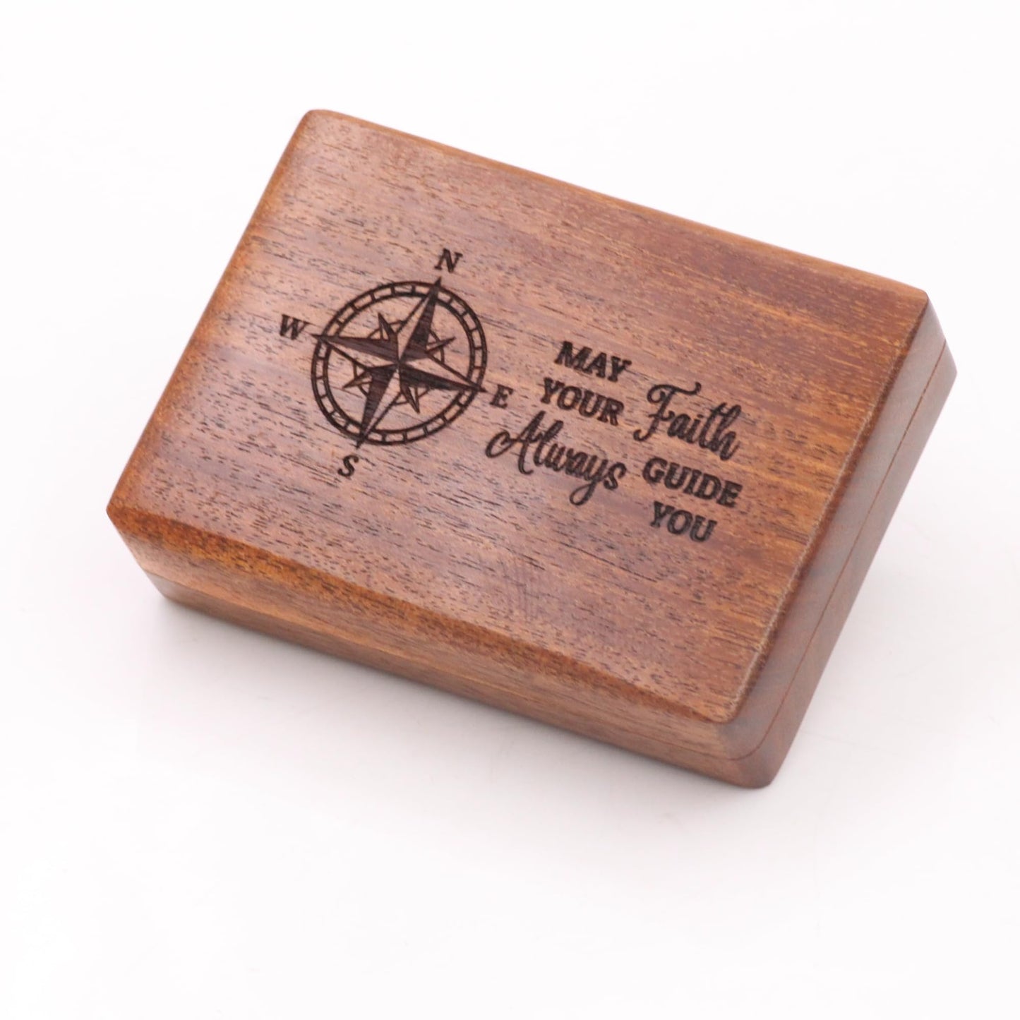 in All Your Ways Proverb 3:6 Compass – Scripture Engraved Antique Brass Finish – Christian Gift for Men, Son, Husband – Keepsake with Rosewood Box for Graduation