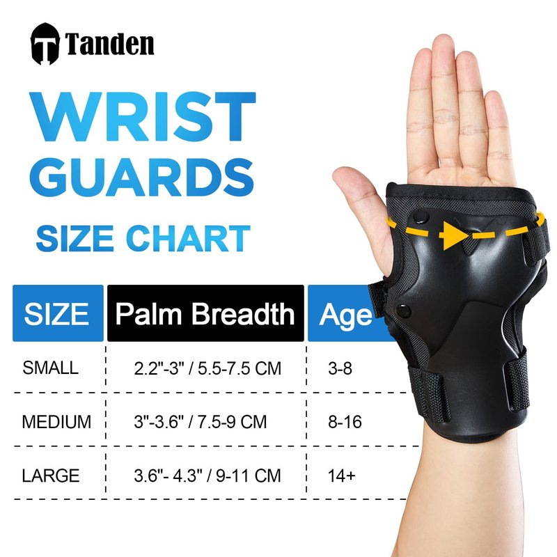 Tanden Wrist Guard Skating Protective Gear Adult and Kids Wrist Guards, Wrist Pads for Skating Skateboarding Snowboarding Ice Skating Wrist Guards