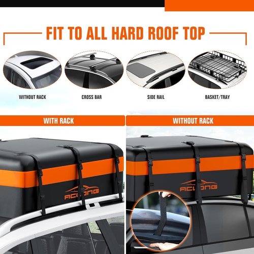 ACLONG Rooftop Cargo Carrier Bag - 21 Cubic Feet Waterproof Heavy Duty for All Cars | Includes Anti-Slip Mat & Luggage Lock