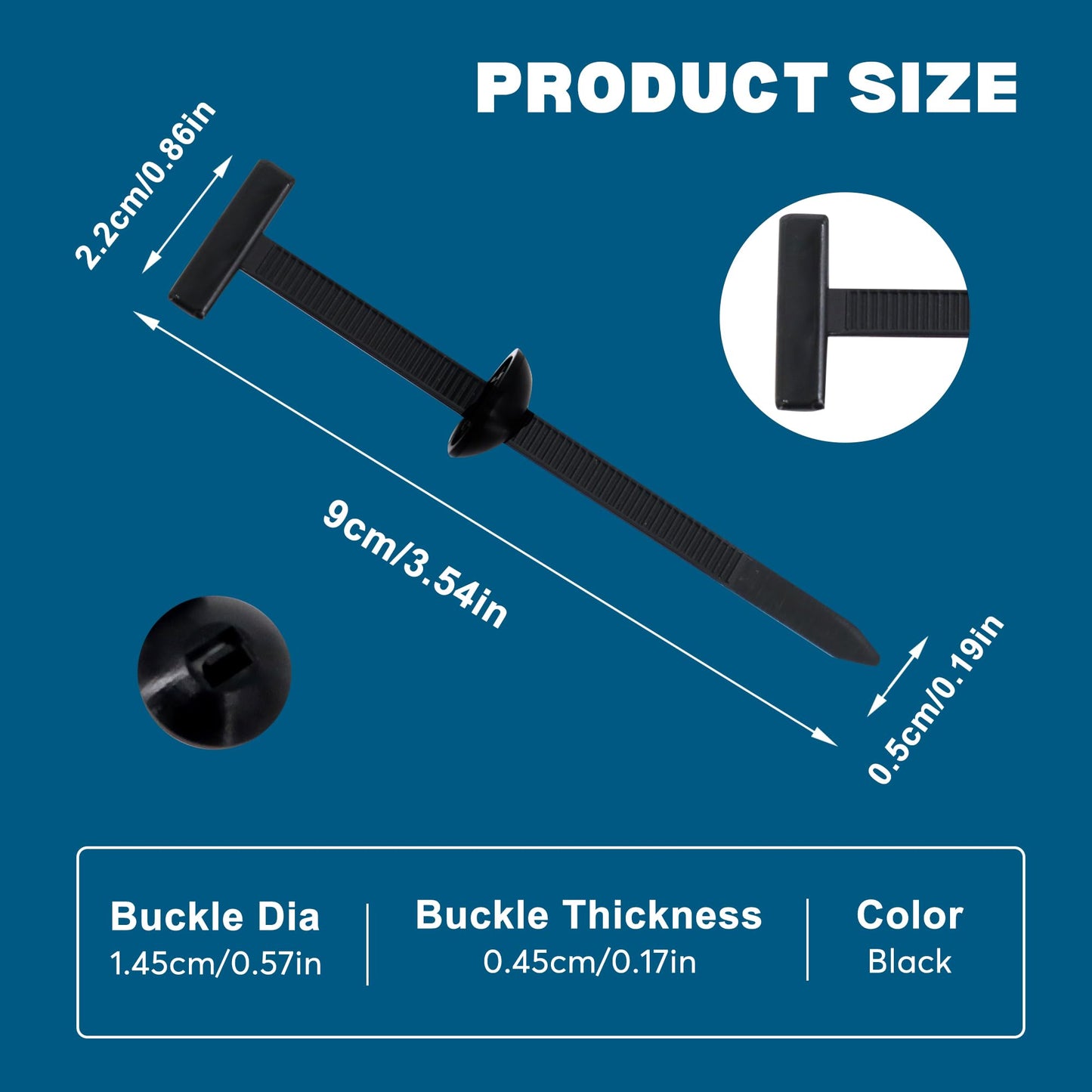 Nylon Universal Cable Tie Buckle for Car 100pcs Heavy-Duty Grip Auto Zip Tie Buckles for Wire, Bumper, and Hose in Car and Home – Secure Cable Tie Buckle Kit