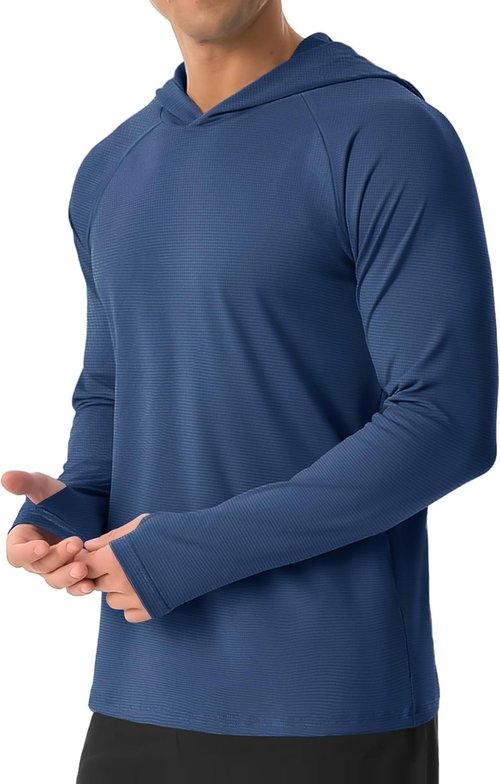 MAGCOMSEN Men's Sun Shirt - UPF 50+ Long Sleeve Lightweight Hoodie for Quick-Dry Performance | Ideal for Hiking & Workouts