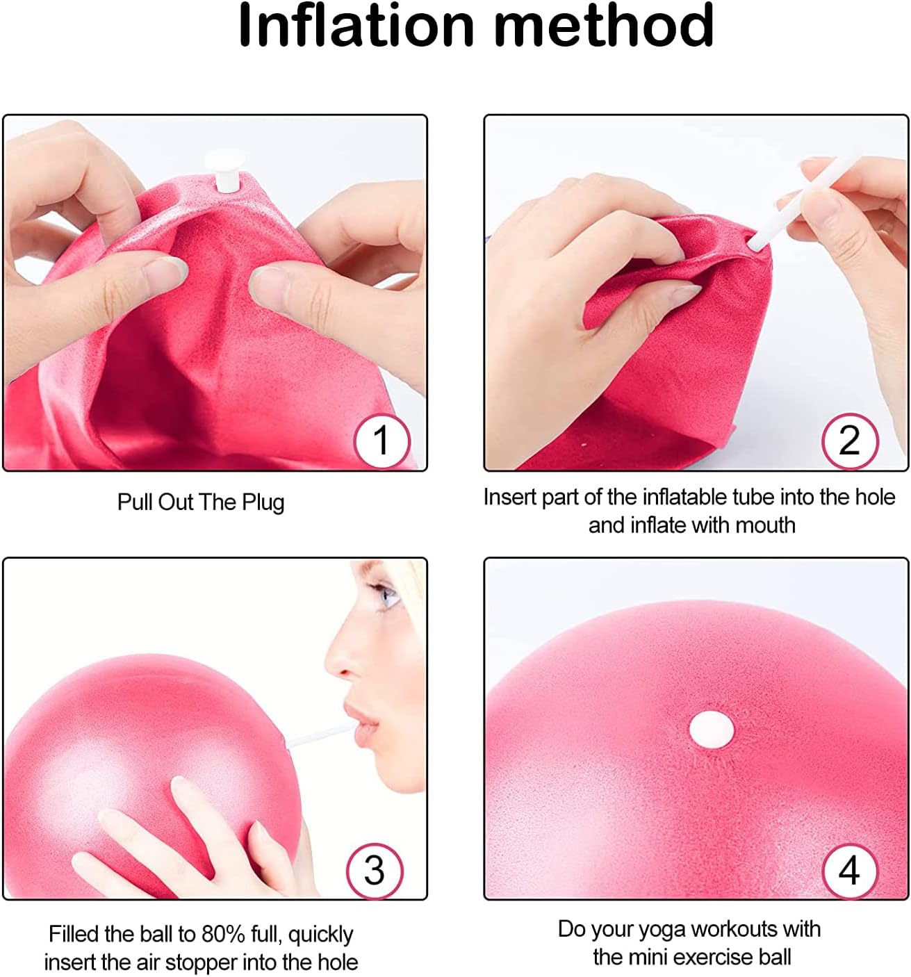 Skiennix Small Exercise Ball - Anti-Burst Non-Slip Stability 9 Inch for Yoga & Pilates Fitness