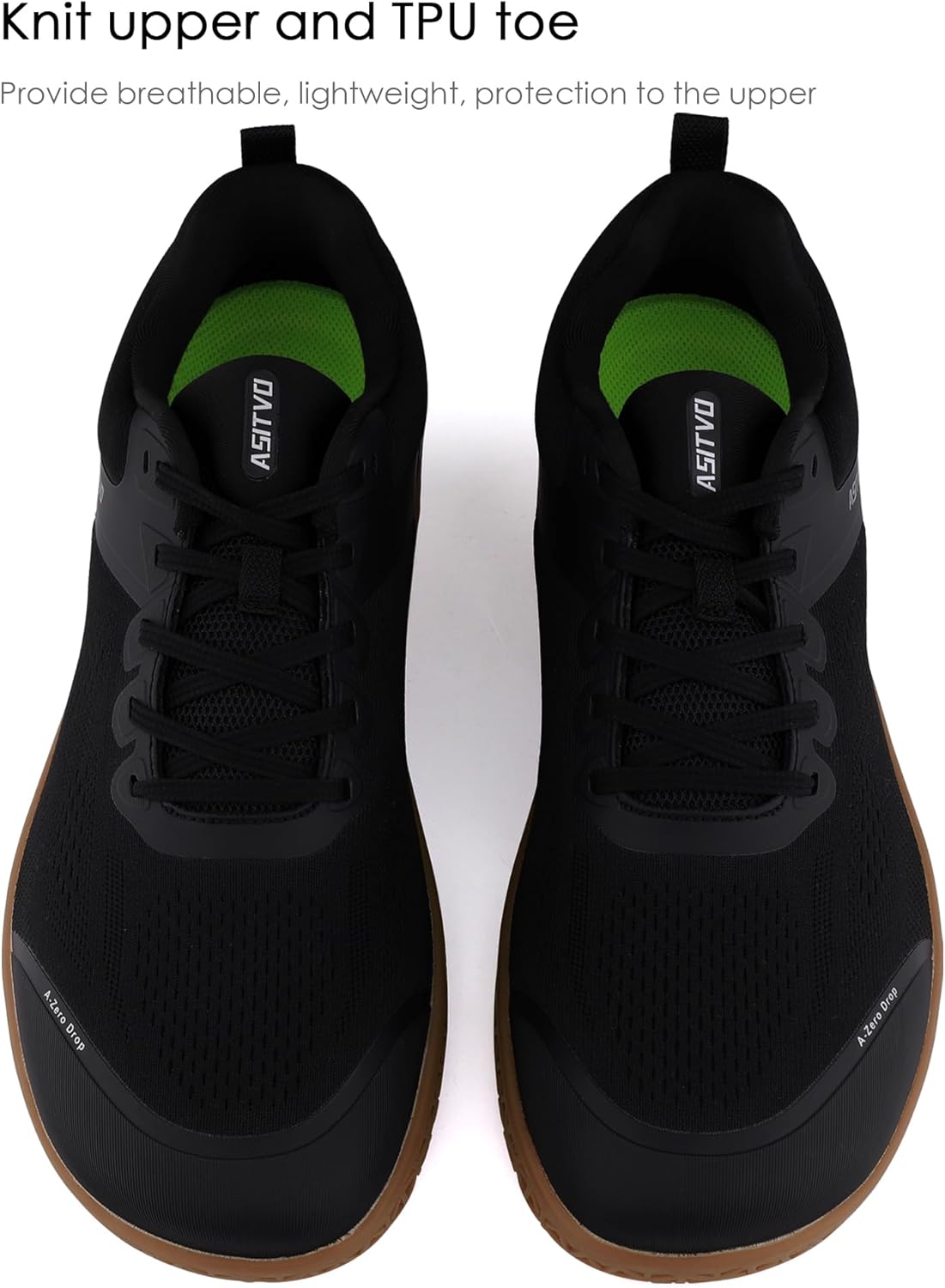 ASITVO Wide Barefoot Shoes for Men - Zero Drop Minimalist Cross Trainers with Colorful Knit Upper