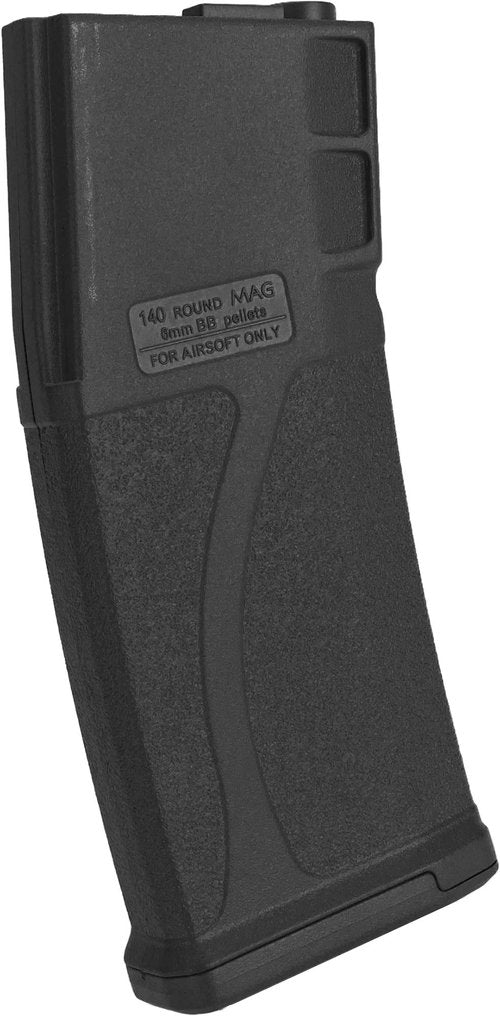 Evike Airsoft - Blue Box 140rd Polymer Midcap Mag for M4-Style Series Airsoft AEGs (Color: Black/Single)
