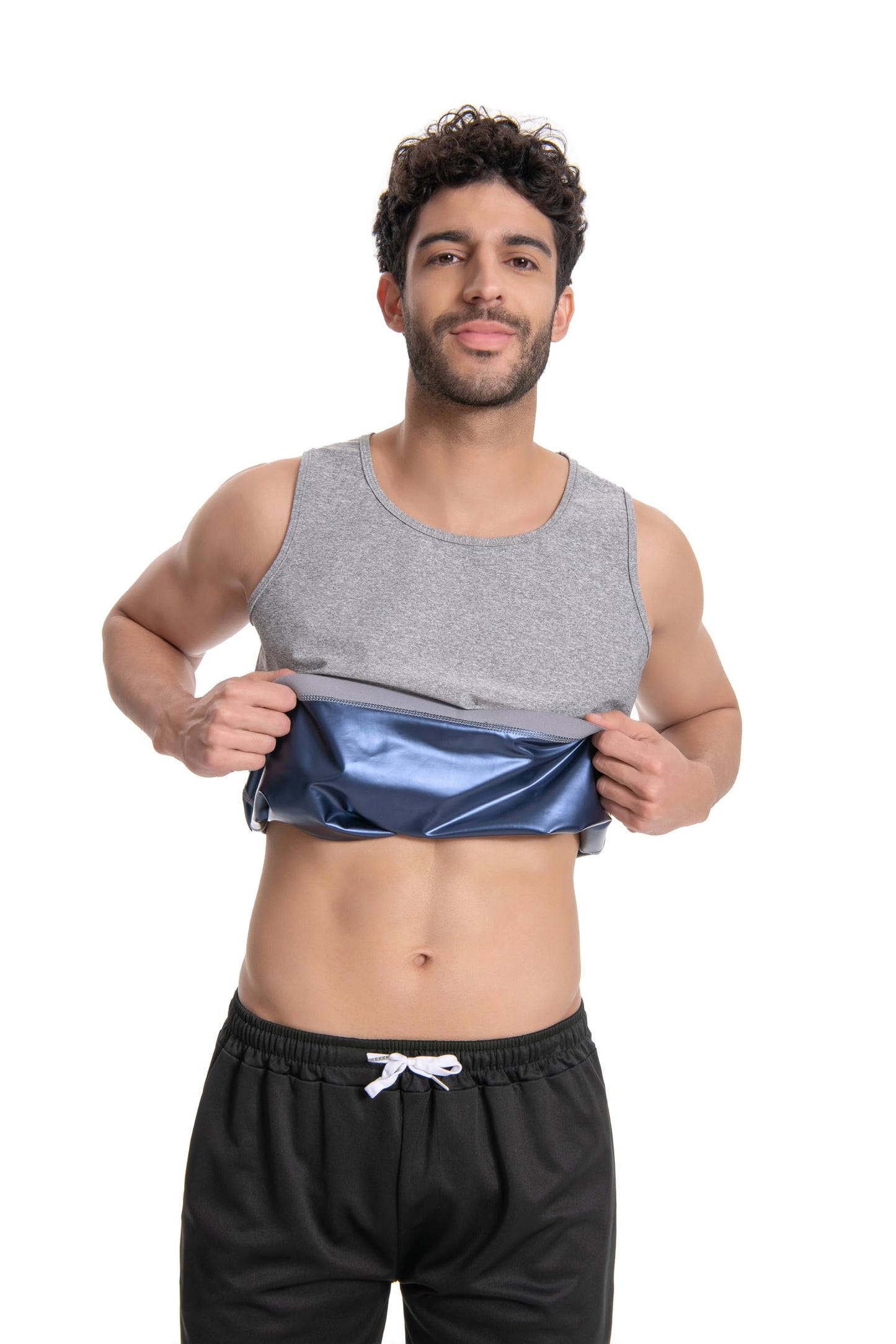 Everfion Sleeveless Sauna Suit for Men Sauna Shirt Compression Sweat Sauna Vest Workout Tank Top