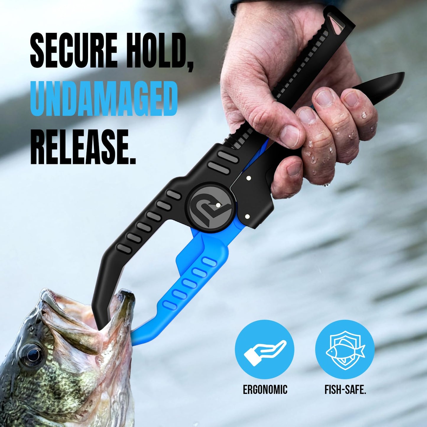 PLUSINNO Fishing Gear, Fishing Tools, 2PCS Fish Accessories, Corrosion Resistant Pliers Kit, Fishing Knife, Fish Lip Gripper Gifts for Men, Gifts for Fishermen