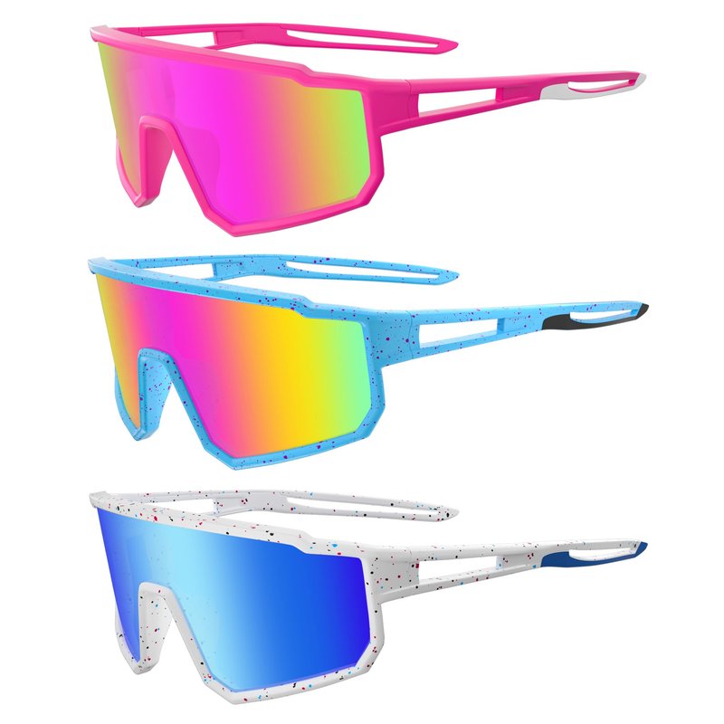 Derowern 3 Pack Kids Baseball Polarized Sunglasses Sports TR90 Lightweight Frame Sun Glass for Boys Girls Age 6-14 Softball Cycling