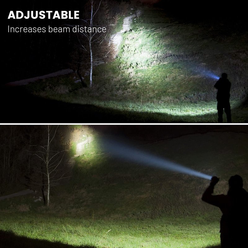 Rechargeable Flashlight 90,000 High Lumens - Super Bright with 5 Light Modes, Adjustable Focus IPX6 Waterproof Powerful LED Flash Light for Home, Camping, Outdoor Activities