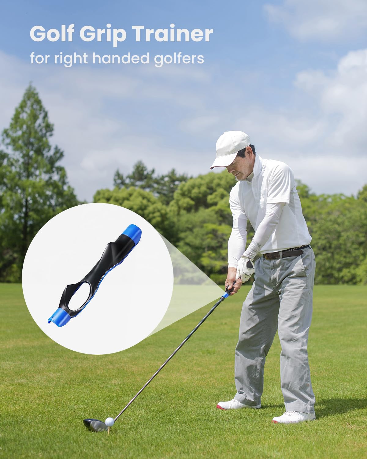 LUMYSPACE Golf Grip Trainer & Swing Correcting Arm Band, Golf Training Aid Combo- Enhance Grip Strength, Swing Technique and Correct Hand Position