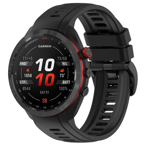AWADUO Compatible with Garmin Approach S70 42mm Bands, 20mm Replacement Silicone Wrist Watch Band Strap, Soft And Durable for Men and Women(Black)