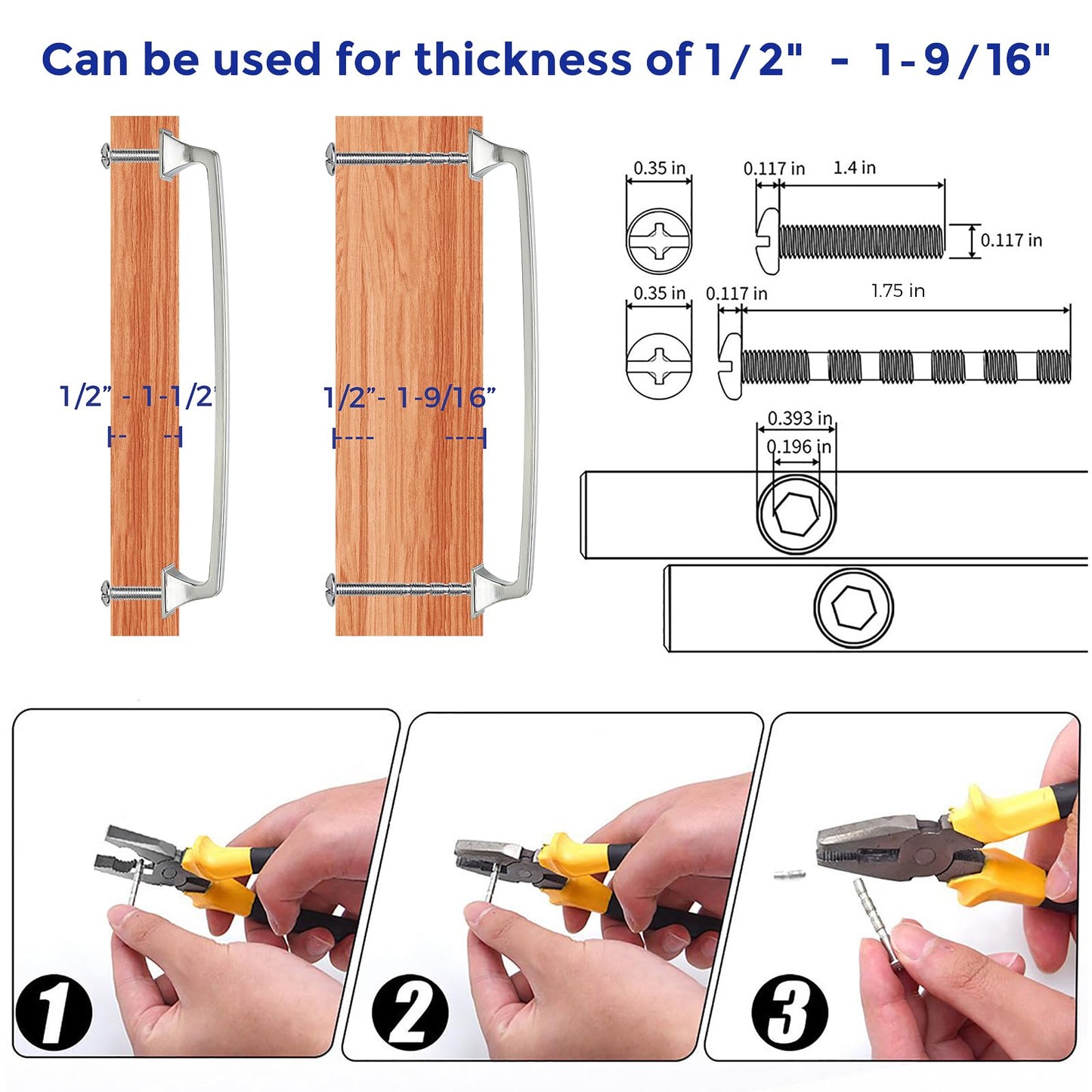 Ravinte 30 Pack Solid 7-1/2" Square Foot Arch Pulls Kitchen Cabinet Handles Brushed Nickel Pulls Silver Dresser Kitchen Cupboard Hardware Handles for Cabinets Cupboard Drawers