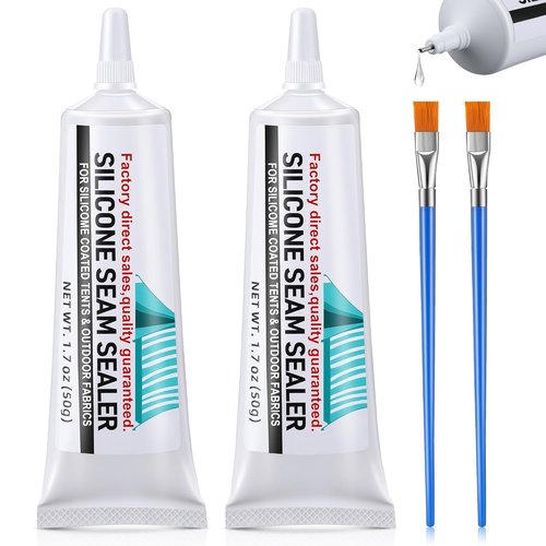 AmazingSpark Tent Seam Sealer - Waterproof Fast Dry Clear Sealant for Tents & Tarps (2 Pcs)