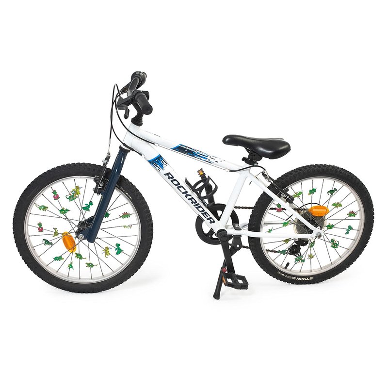 Wheely Bikes 36 Pcs Kids Bike Spoke Decorations – Cute Dinosaur, Flower & Butterfly Kids Bike Accessories for Boys, Bike Charms - Party Favors, Goodie Bag Stuffers for Boys & Girls, Green