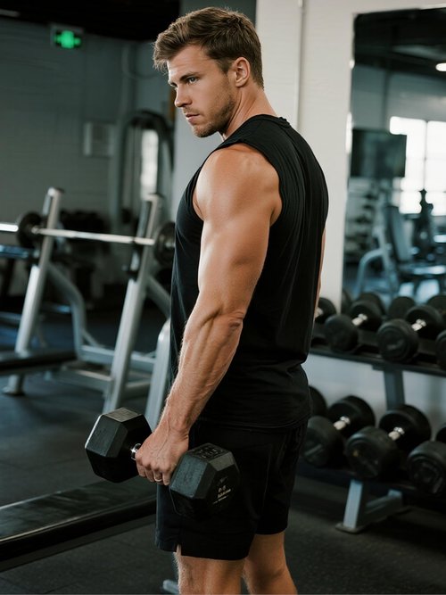 Quazia Mens 5 Pack Quick Dry Tank Tops, Moisture Wicking, Mesh Lightweight T-Shirts, Athletic Weightlifting Sleeveless,5P1,L