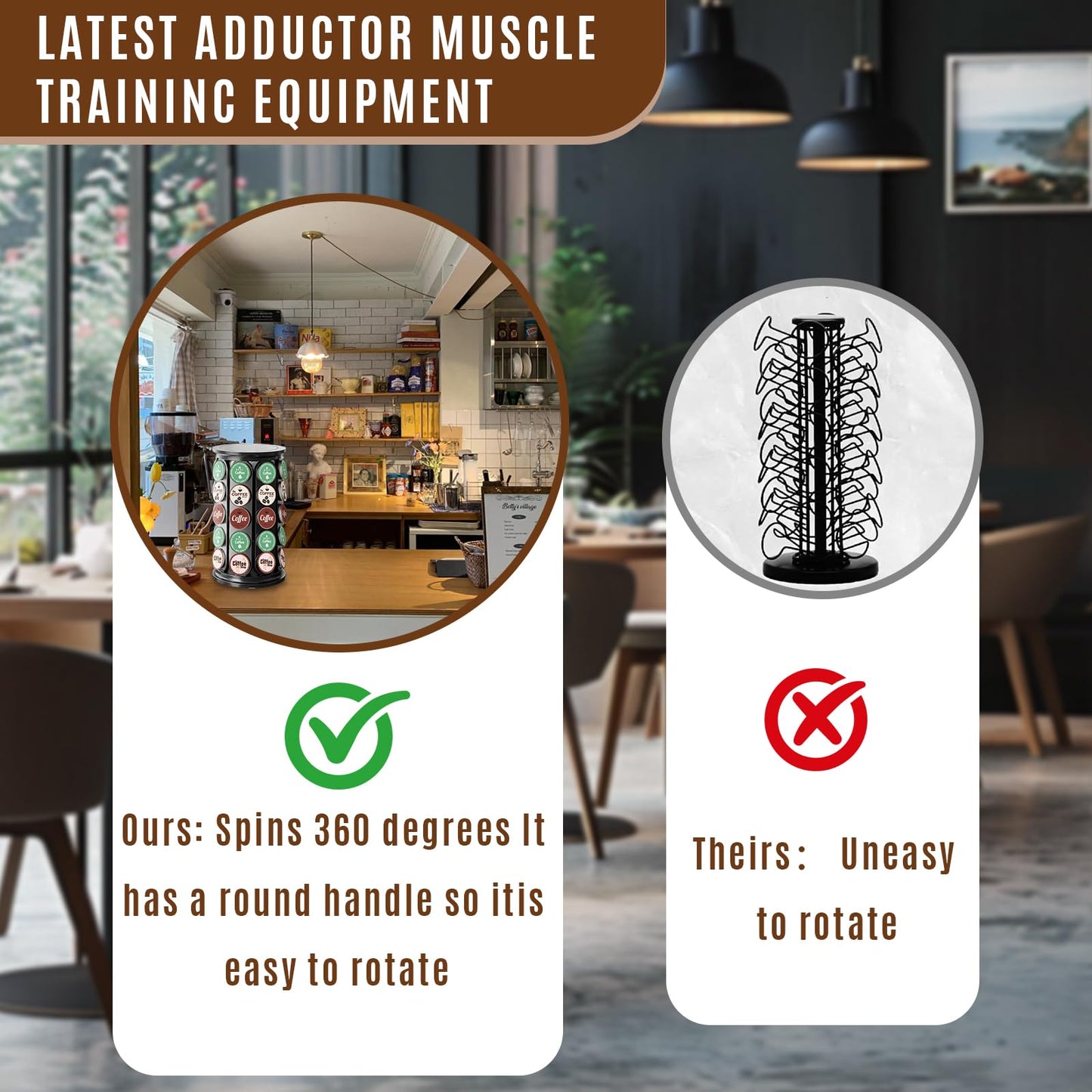 TOMSHUB K Cup Holder, Coffee Pod Storage Carousel Holder Organizer Compatible with 40 Keurig K-Cup Pods, Home or Office Kitchen Counter Organizer（Black）