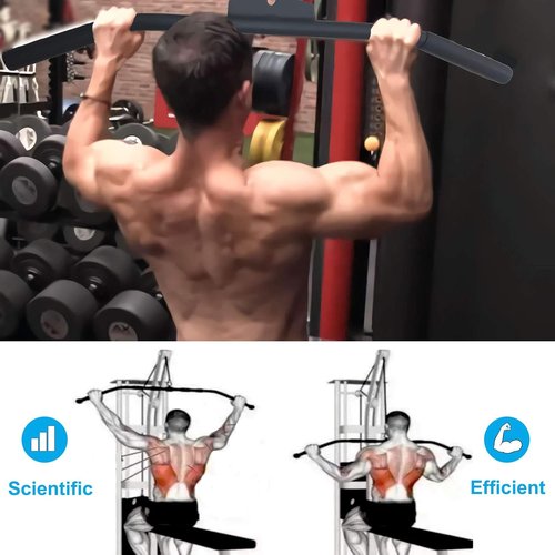 Lat Pulldown Bar by [Brand Name] - 29/39/48 Inch Wide Grip with Non-Slip Handle for Home Gym Training