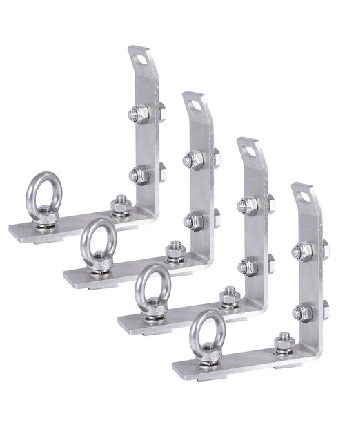 Load Stops Replacement T-Slot Truck Cross Bar, 304 Stainless Steel Roof Rack Brackets, Easy Install No Drilling, for Ladders, Kayaks, Skis, Pickup Truck & SUV Owners – 4 Pack