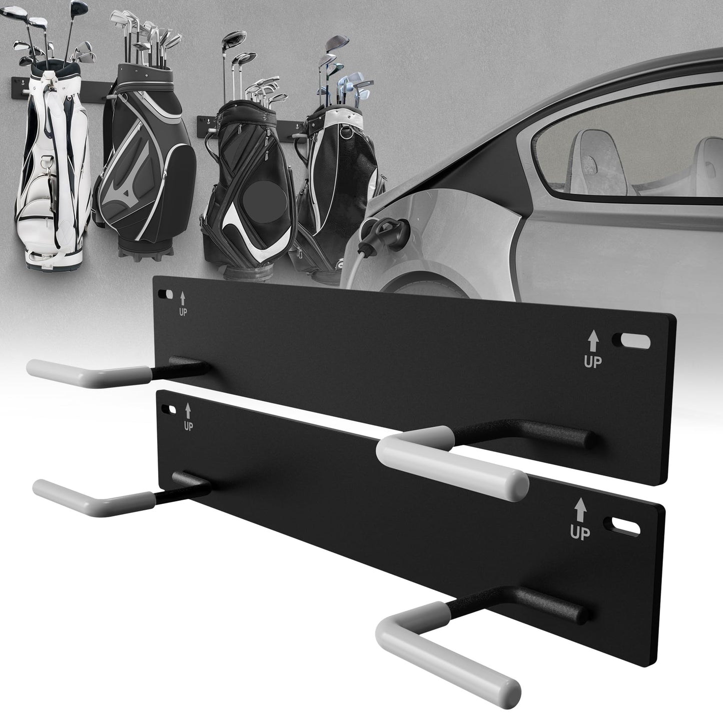 Chenteel Golf Bag Storage Rack for Garage Wall Mount,Golf Bag Garage Organizer,Golf Club Rack for Garage,Golf Bag Hanger/Holder/Hook,Golf Storage System & Accessories (2 Pack)