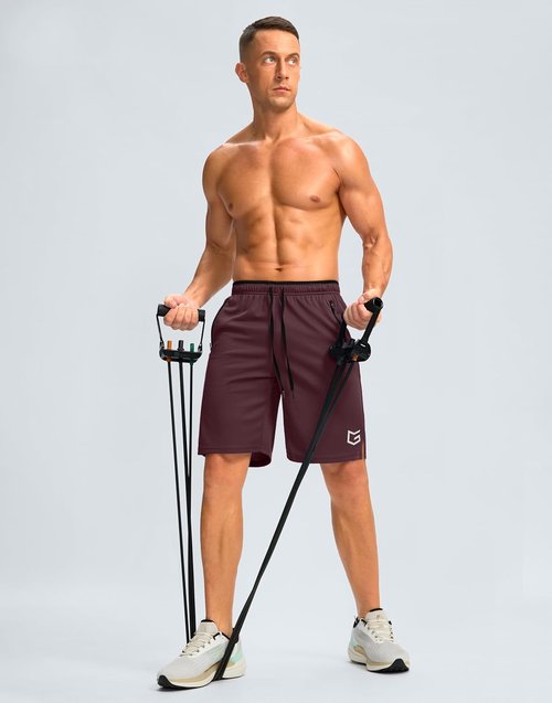 G Gradual Men's Athletic Gym Shorts - Quick Dry Lightweight Basketball Shorts with Zipper Pockets | 9"/11" Sizes